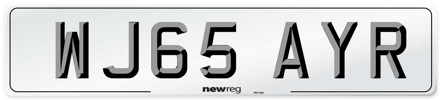 WJ65 AYR Number Plate from New Reg